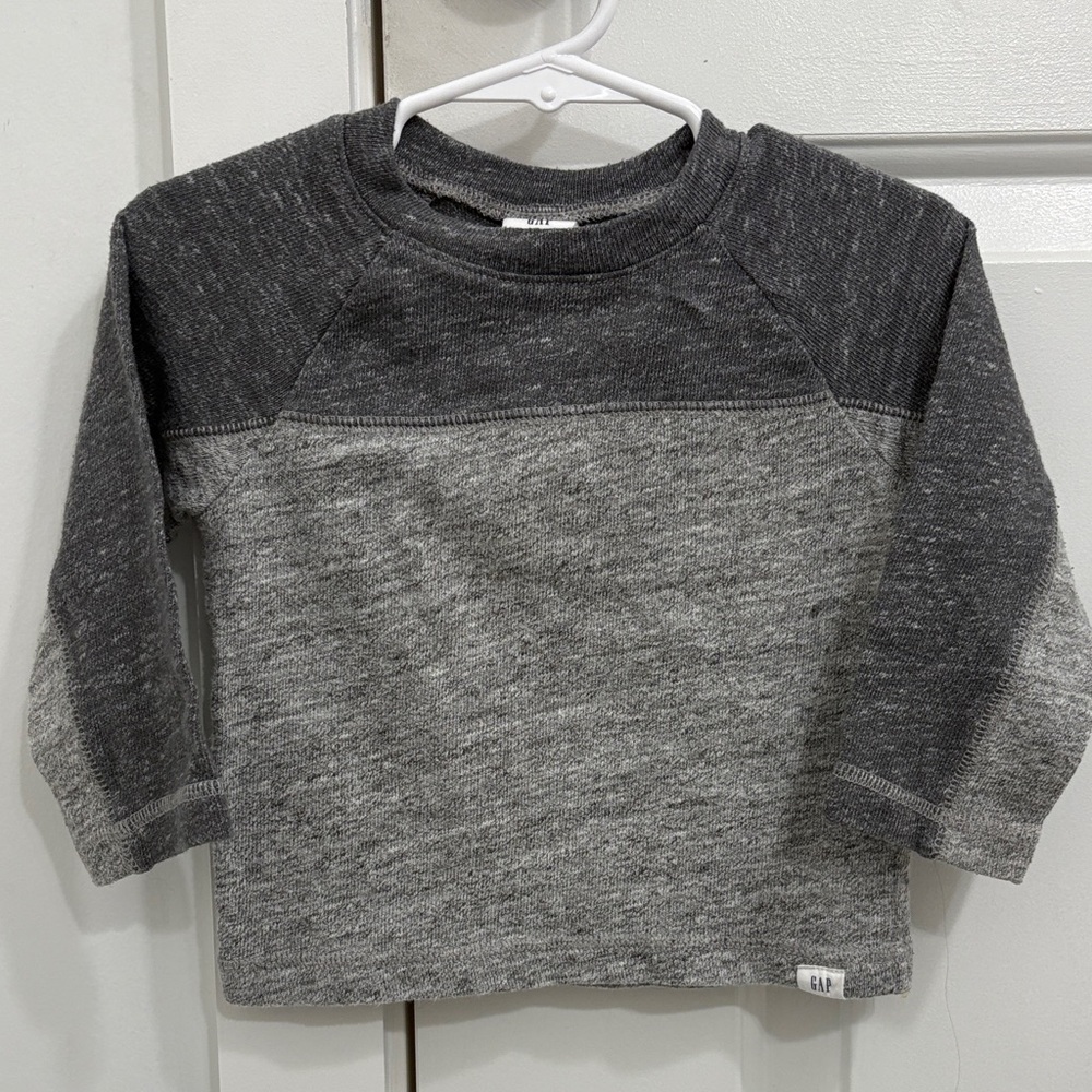 GAP Kids Charcoal and Light Gray Long Sleeve Tee
